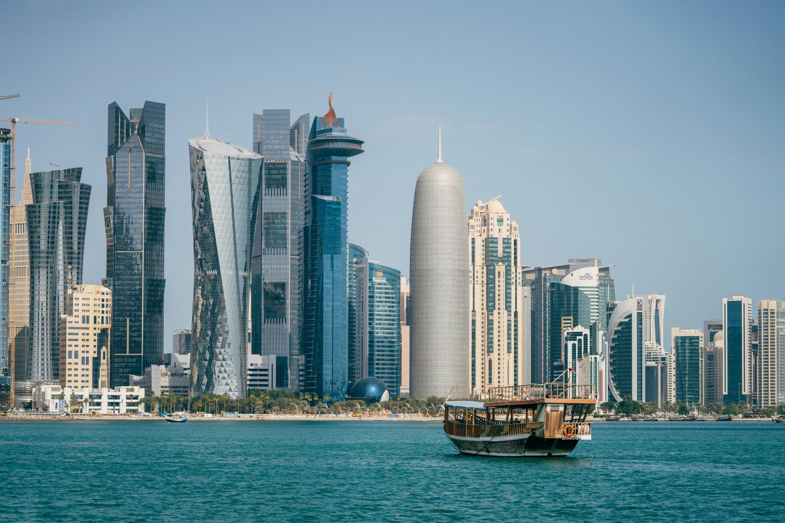 Doha skyline West Bay Corniche Qatar capital 4K
